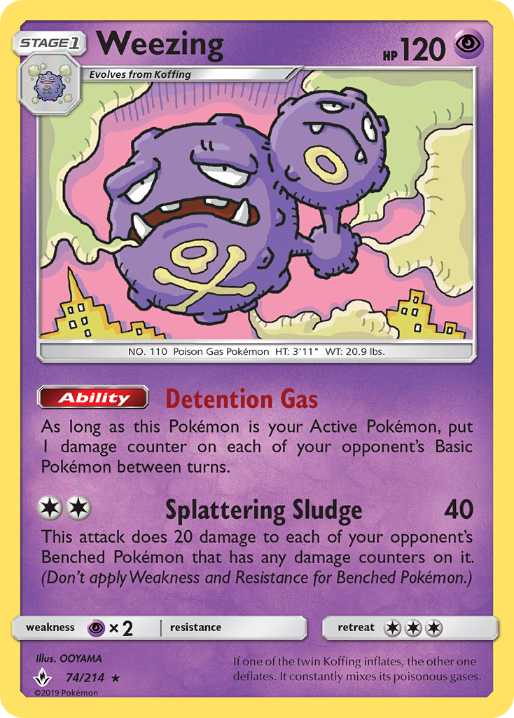 Weezing (74/214) [Sun & Moon: Unbroken Bonds] | Black Swamp Games