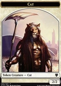 Cat (001) // Cat Warrior (008) Double-sided Token [Commander 2017 Tokens] | Black Swamp Games