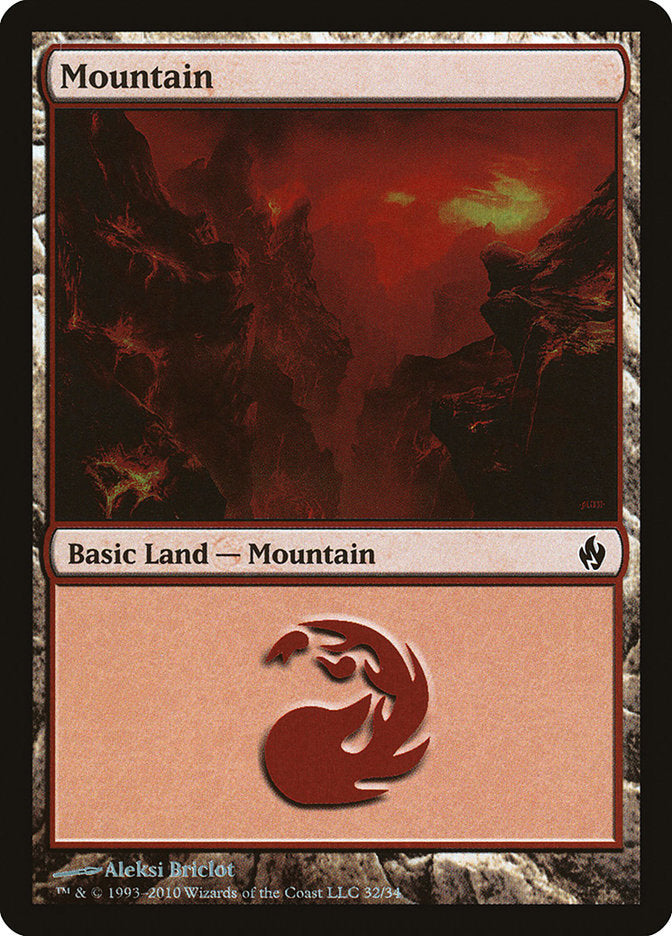 Mountain (32) [Premium Deck Series: Fire and Lightning] | Black Swamp Games