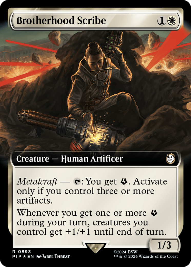 Brotherhood Scribe (Extended Art) (Surge Foil) [Fallout] | Black Swamp Games