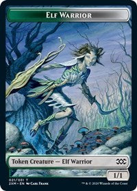 Elf Warrior // Plant Double-sided Token [Double Masters Tokens] | Black Swamp Games