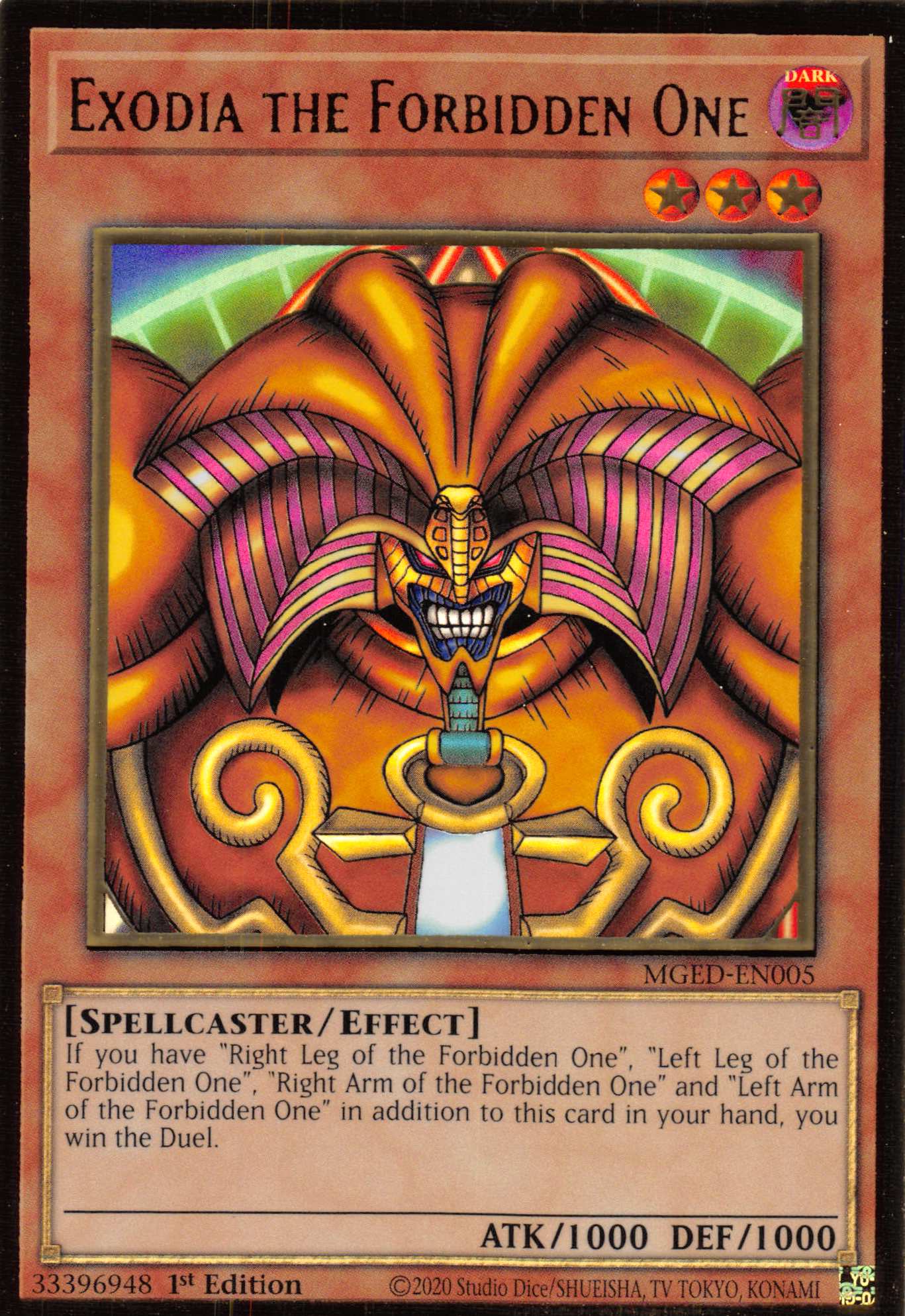 Exodia the Forbidden One [MGED-EN005] Gold Rare | Black Swamp Games