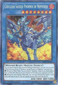 Cerulean Sacred Phoenix of Nephthys [HISU-EN006] Secret Rare | Black Swamp Games