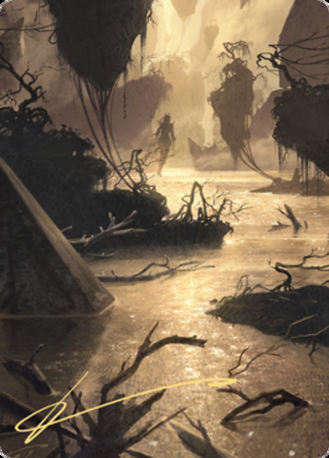 Murkwater Pathway Art Card (Gold-Stamped Signature) [Zendikar Rising Art Series] | Black Swamp Games