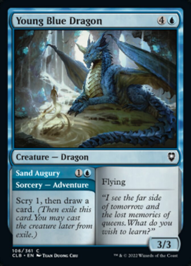 Young Blue Dragon // Sand Augury [Commander Legends: Battle for Baldur's Gate] | Black Swamp Games