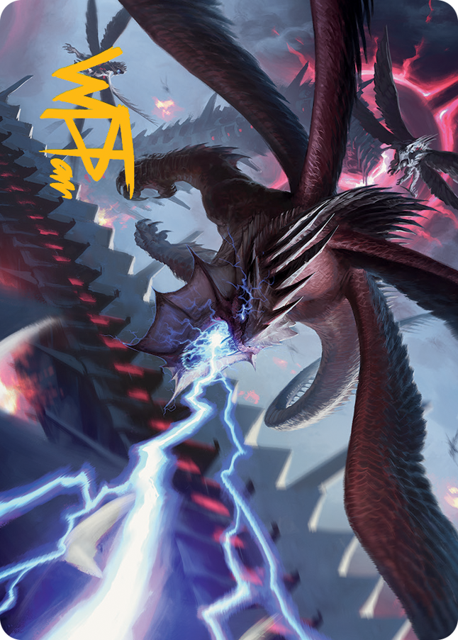 Defiant Thundermaw Art Card (Gold-Stamped Signature) [March of the Machine Art Series] | Black Swamp Games