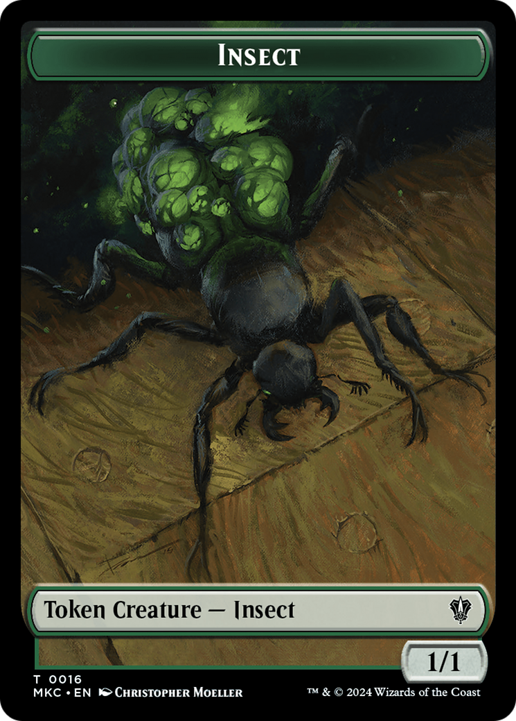 Insect (0016) // Manifest Double-Sided Token [Murders at Karlov Manor Commander Tokens] | Black Swamp Games