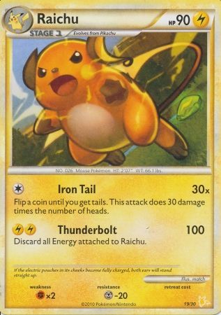 Raichu (19/30) [HeartGold & SoulSilver: Trainer Kit - Raichu] | Black Swamp Games