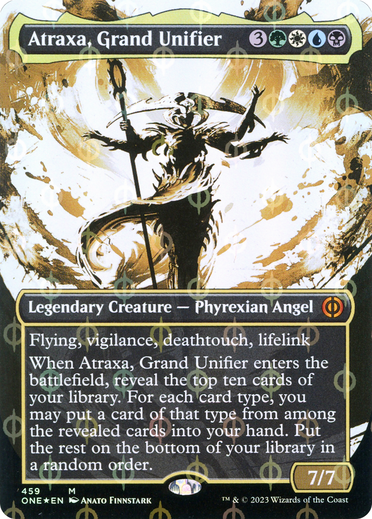 Atraxa, Grand Unifier (Borderless Ichor Step-and-Compleat Foil) [Phyrexia: All Will Be One] | Black Swamp Games