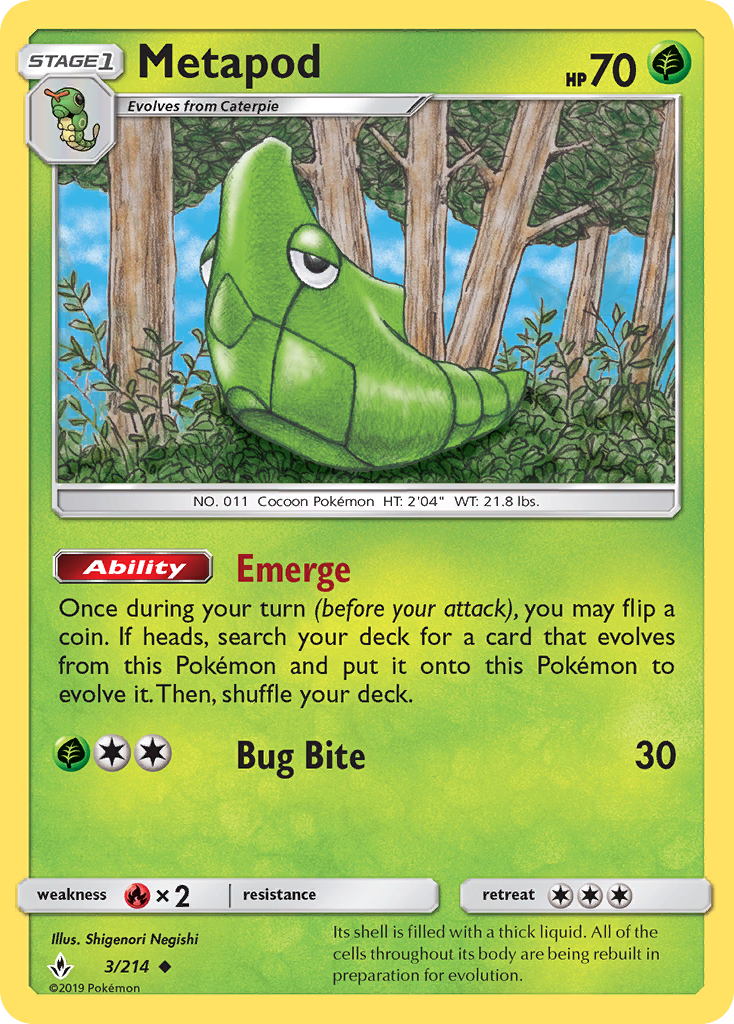 Metapod (3/214) [Sun & Moon: Unbroken Bonds] | Black Swamp Games