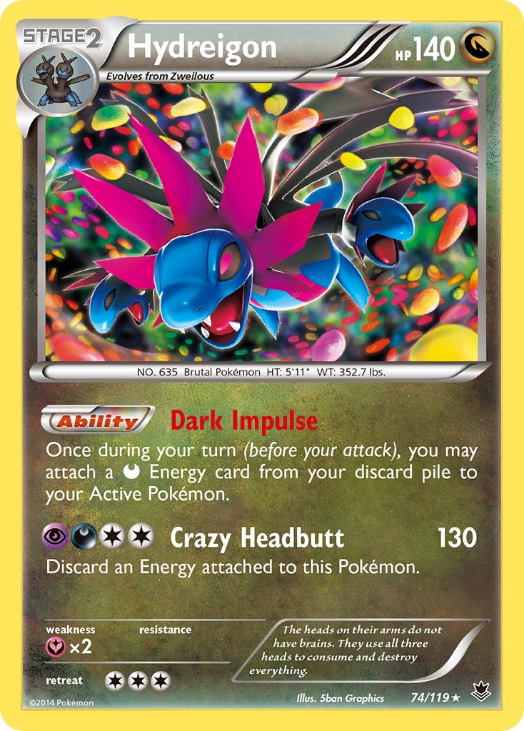 Hydreigon (74/119) (Cosmos Holo) (Blister Exclusive) [XY: Phantom Forces] | Black Swamp Games