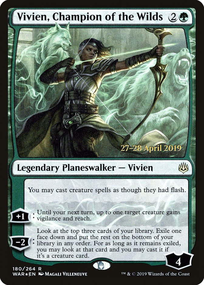 Vivien, Champion of the Wilds  [War of the Spark Prerelease Promos] | Black Swamp Games