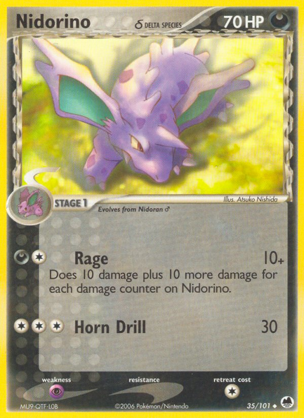 Nidorino (35/101) (Delta Species) [EX: Dragon Frontiers] | Black Swamp Games