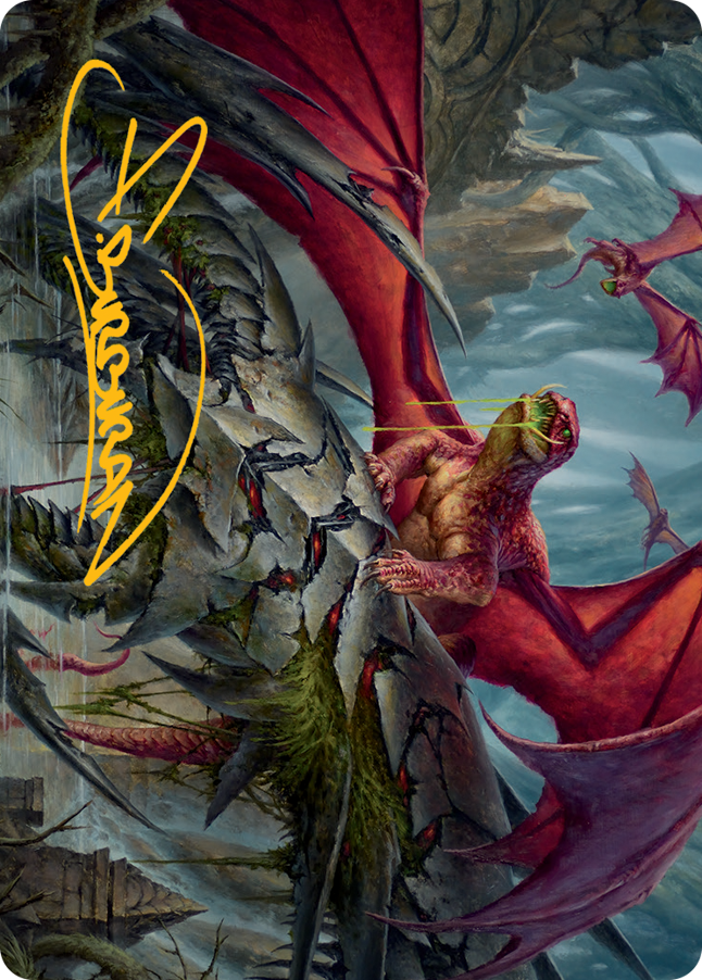 Hoarding Broodlord Art Card (Gold-Stamped Signature) [March of the Machine Art Series] | Black Swamp Games