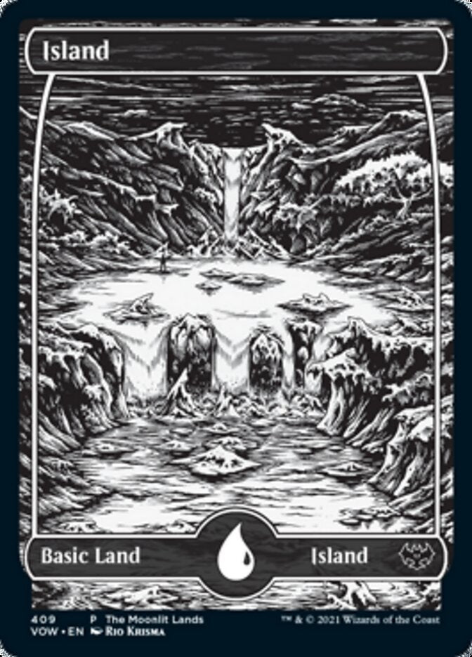 Island (The Moonlit Lands) (Foil Etched) [Innistrad: Crimson Vow Promos] | Black Swamp Games