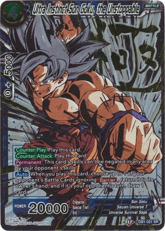 Ultra Instinct Son Goku, the Unstoppable (Alternate Art) [DB1-021] | Black Swamp Games