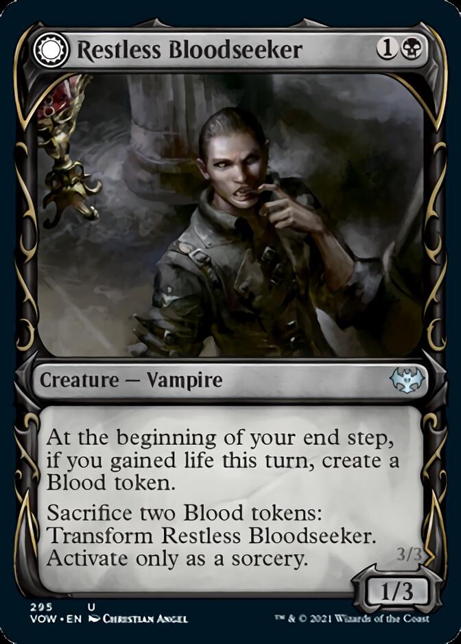 Restless Bloodseeker // Bloodsoaked Reveler (Showcase Fang Frame) [Innistrad: Crimson Vow] | Black Swamp Games