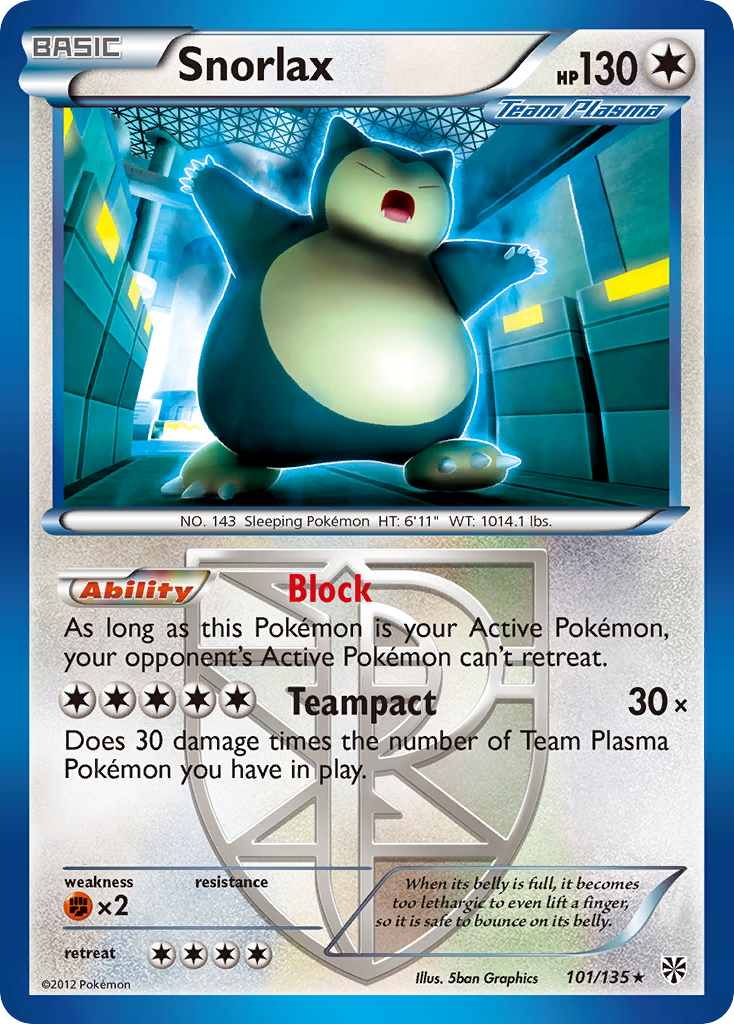 Snorlax (101/135) [Black & White: Plasma Storm] | Black Swamp Games