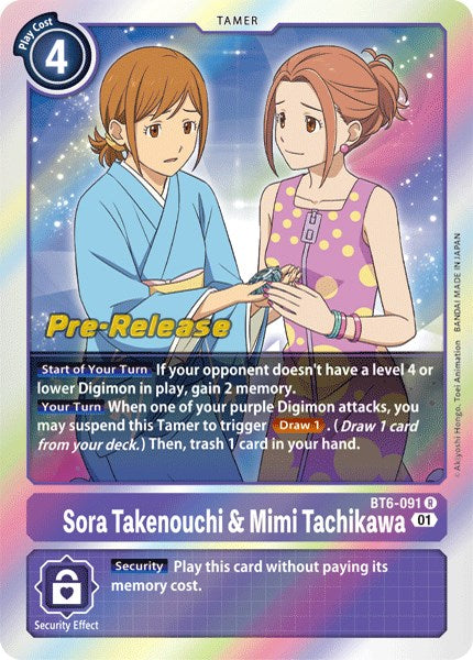 Sora Takenouchi & Mimi Tachikawa [BT6-091] [Double Diamond Pre-Release Cards] | Black Swamp Games