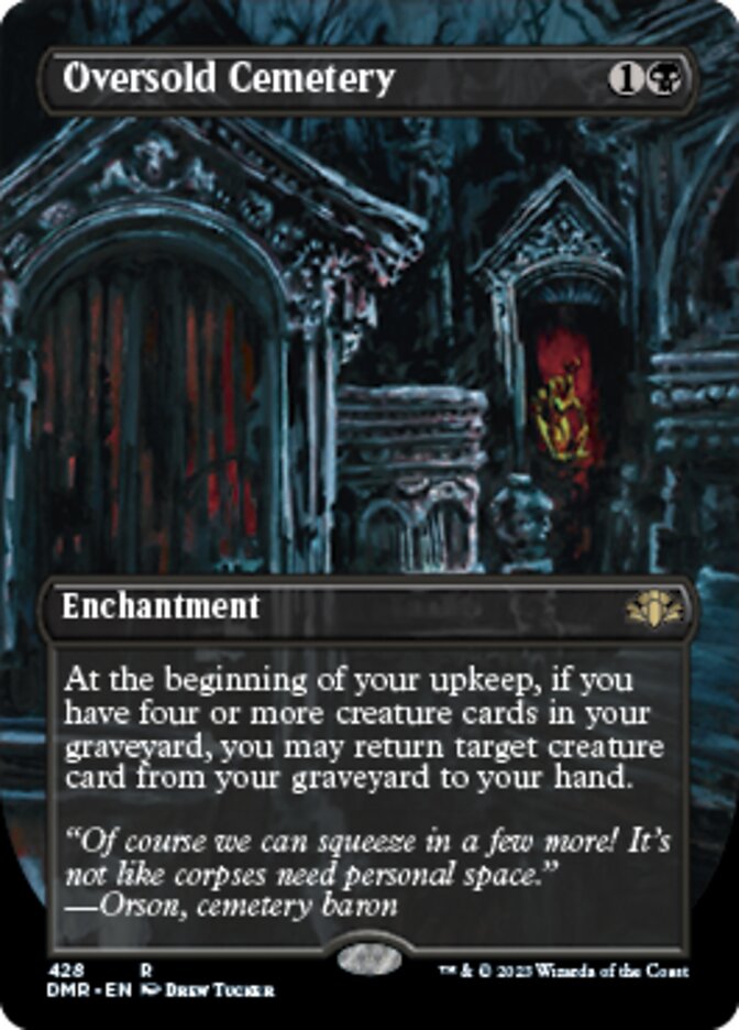 Oversold Cemetery (Borderless Alternate Art) [Dominaria Remastered] | Black Swamp Games