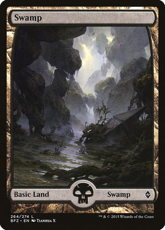 Swamp (264) - Full Art [Battle for Zendikar] | Black Swamp Games