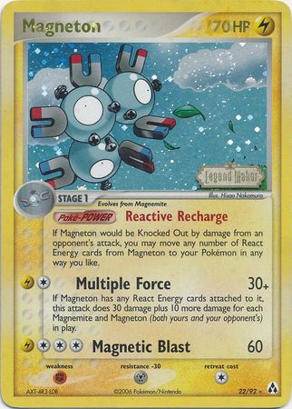 Magneton (22/92) (Stamped) [EX: Legend Maker] | Black Swamp Games