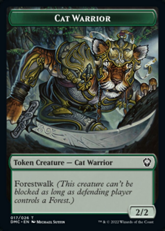 Cat Warrior Token [Dominaria United Commander Tokens] | Black Swamp Games