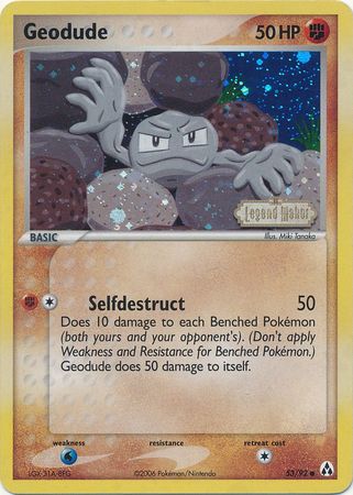 Geodude (53/92) (Stamped) [EX: Legend Maker] | Black Swamp Games