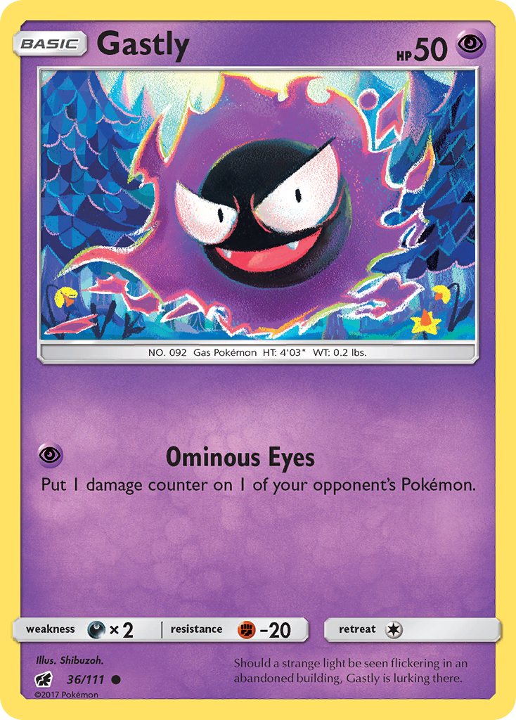 Gastly (36/111) [Sun & Moon: Crimson Invasion] | Black Swamp Games