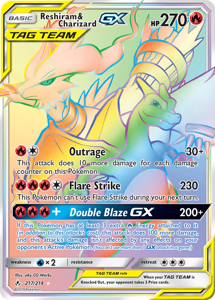 Reshiram & Charizard GX (217/214) [Sun & Moon: Unbroken Bonds] | Black Swamp Games