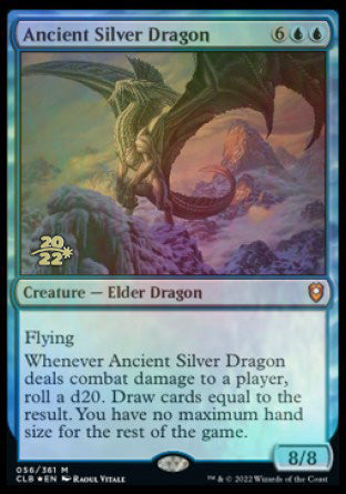 Ancient Silver Dragon [Commander Legends: Battle for Baldur's Gate Prerelease Promos] | Black Swamp Games