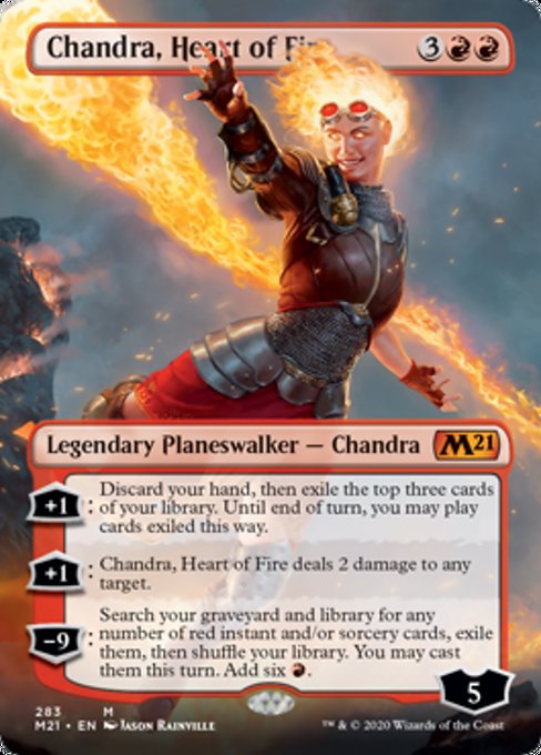 Chandra, Heart of Fire (Borderless) [Core Set 2021] | Black Swamp Games