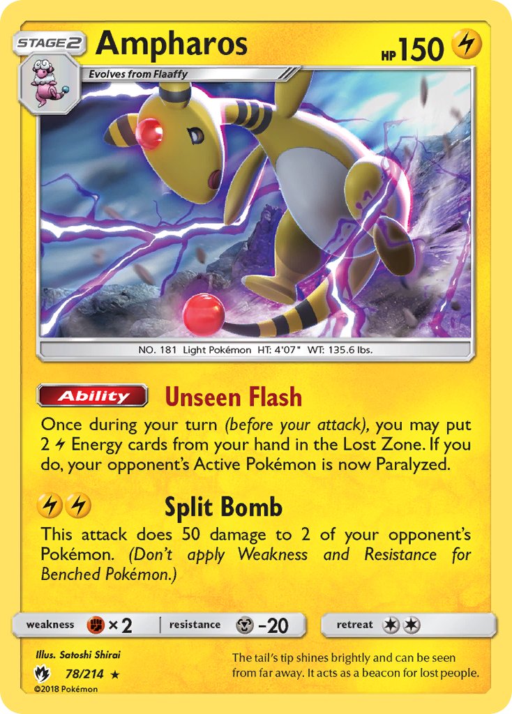 Ampharos (78/214) (Theme Deck Exclusive) [Sun & Moon: Lost Thunder] | Black Swamp Games