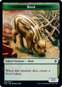 Boar // Food (15) Double-sided Token [Throne of Eldraine Tokens] | Black Swamp Games