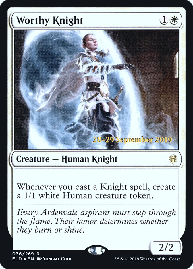 Worthy Knight  [Throne of Eldraine Prerelease Promos] | Black Swamp Games