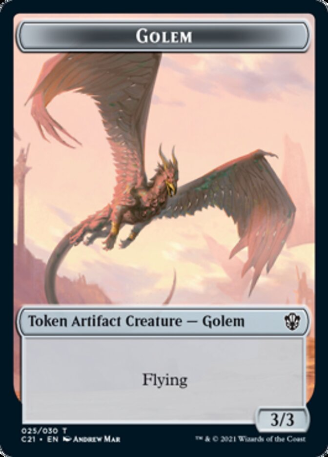 Golem (025) // Thopter Token [Commander 2021 Tokens] | Black Swamp Games