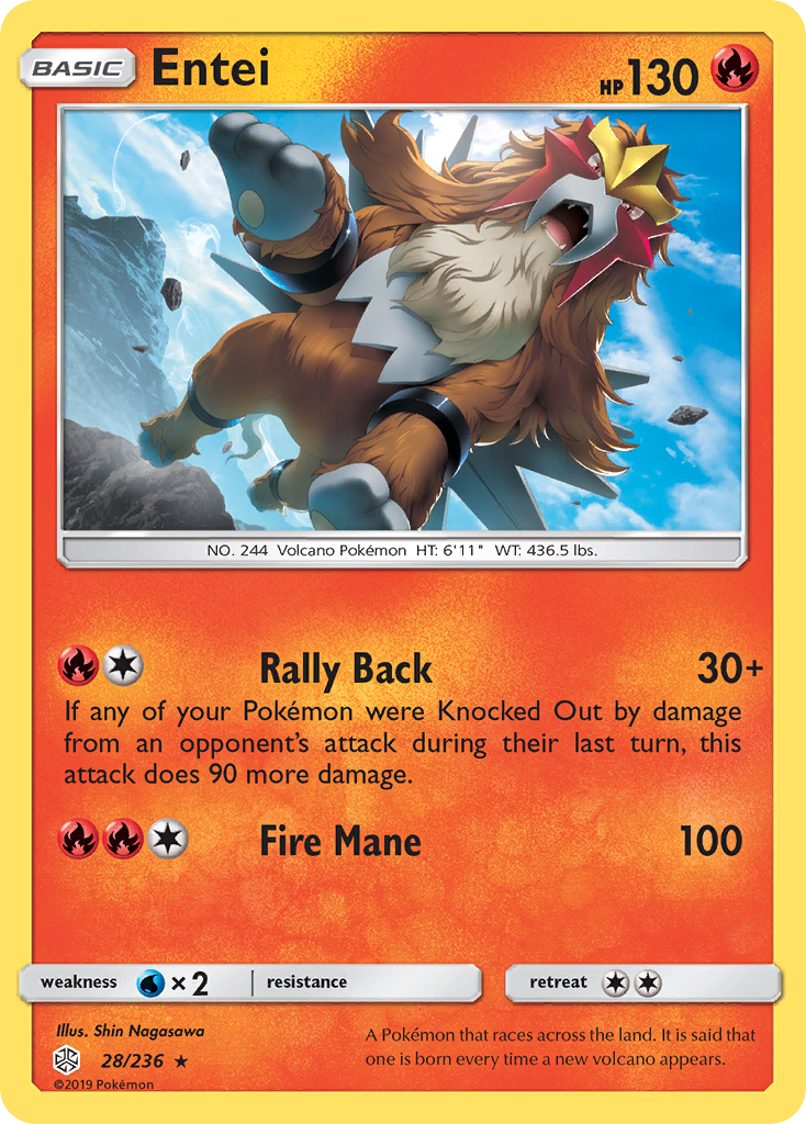 Entei (28/236) [Sun & Moon: Cosmic Eclipse] | Black Swamp Games