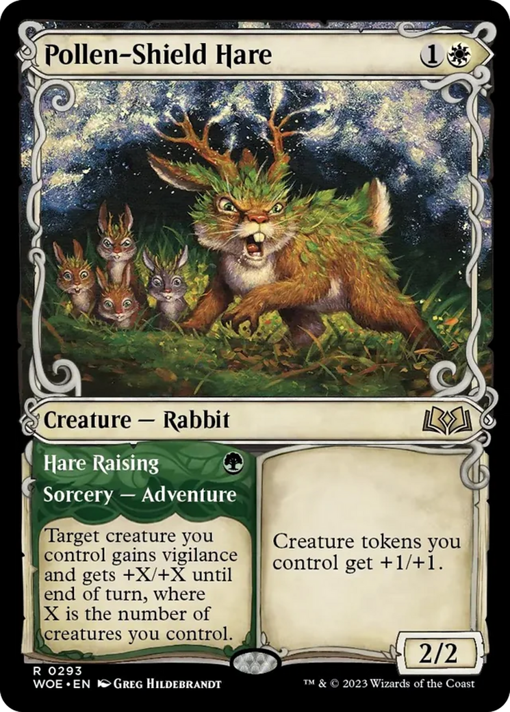 Pollen-Shield Hare // Hare Raising (Showcase) [Wilds of Eldraine] | Black Swamp Games
