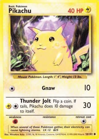 Pikachu (58/102) (Jumbo Card) [Base Set Unlimited] | Black Swamp Games