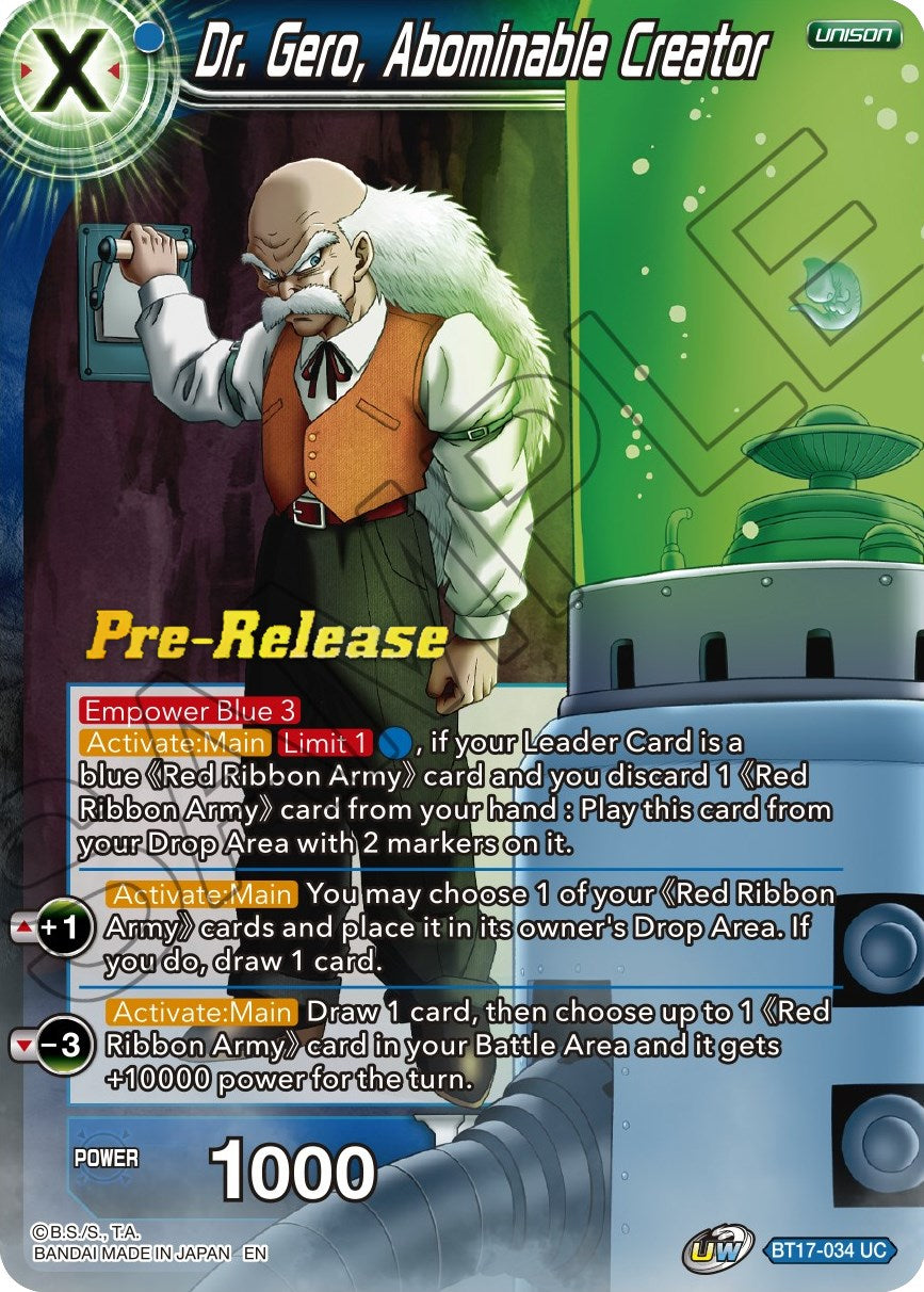 Dr. Gero, Abominable Creator (BT17-034) [Ultimate Squad Prerelease Promos] | Black Swamp Games