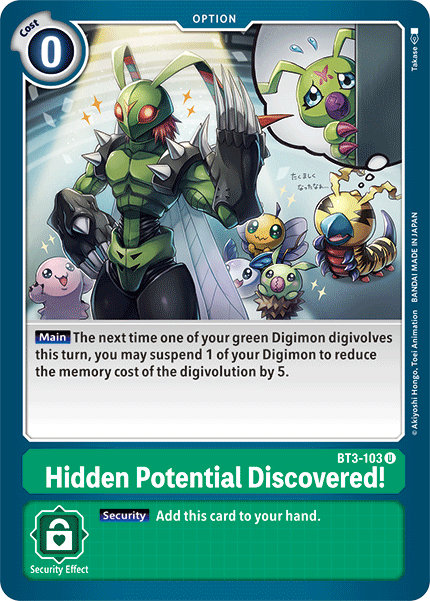 Hidden Potential Discovered! [BT3-103] [Release Special Booster Ver.1.5] | Black Swamp Games