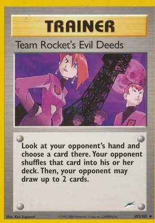Team Rocket's Evil Deeds (103/105) [Neo Destiny Unlimited] | Black Swamp Games