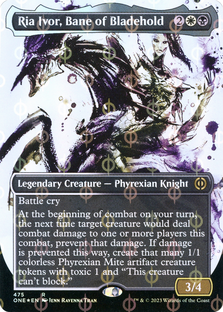 Ria Ivor, Bane of Bladehold (Borderless Ichor Step-and-Compleat Foil) [Phyrexia: All Will Be One] | Black Swamp Games