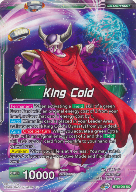 King Cold // King Cold, Ruler of the Galactic Dynasty (BT13-061) [Supreme Rivalry Prerelease Promos] | Black Swamp Games