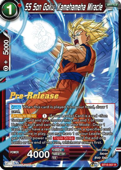 SS Son Goku, Kamehameha Miracle (BT15-007) [Saiyan Showdown Prerelease Promos] | Black Swamp Games