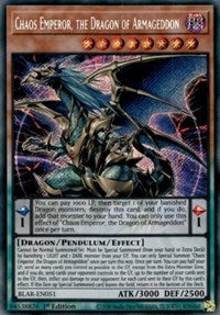 Chaos Emperor, the Dragon of Armageddon [BLAR-EN051] Secret Rare | Black Swamp Games