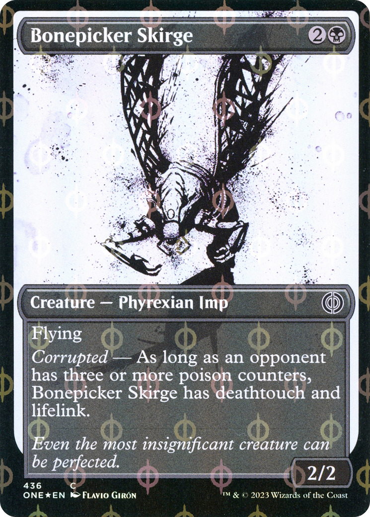 Bonepicker Skirge (Showcase Ichor Step-and-Compleat Foil) [Phyrexia: All Will Be One] | Black Swamp Games