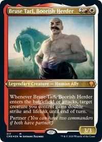 Bruse Tarl, Boorish Herder (Foil Etched) [Commander Legends] | Black Swamp Games