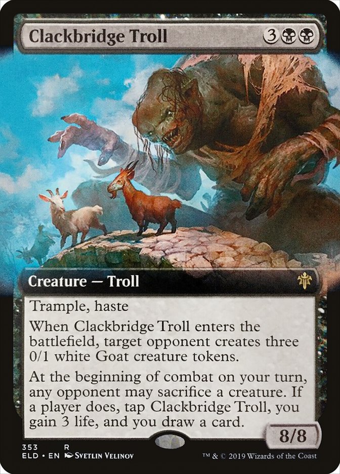 Clackbridge Troll (Extended Art) [Throne of Eldraine] | Black Swamp Games