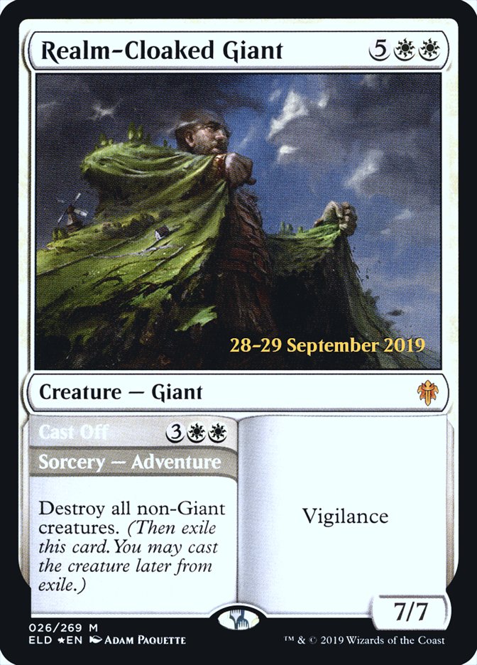 Realm-Cloaked Giant // Cast Off  [Throne of Eldraine Prerelease Promos] | Black Swamp Games